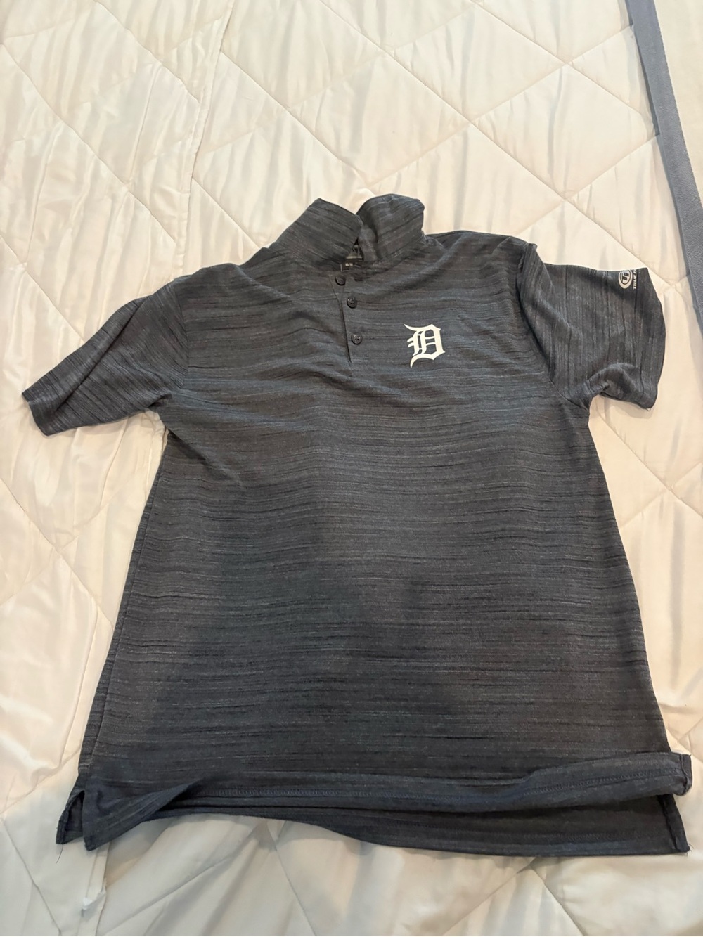 Genuine Merchandise Short Sleeve Polo in Dark Gray with White D Logo